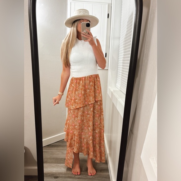 Free People Dresses & Skirts - Free People Romance Me Floral Tier Maxi Skirt Small - Free People Skirt Pink